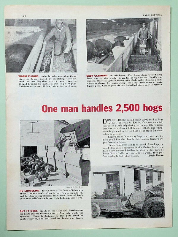 Original 1955 Farm Article Features Don Childress of Indiana (3) Photos