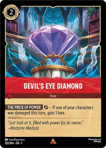 Disney Lorcana 悪魔の目のダイヤ 218/204 ロルカナ Disney Lorcana card Devil's Eye Diamond Enchanted 218/204 JA 7