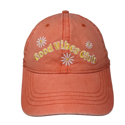 Good Vibes Club Slideback Hat Orange OSFM Embroidered Vent Holes