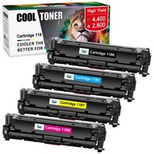 4 Toner Cartridge Black Color Set For Canon 118 ImageClass MF8580Cdw lbp7200cdn