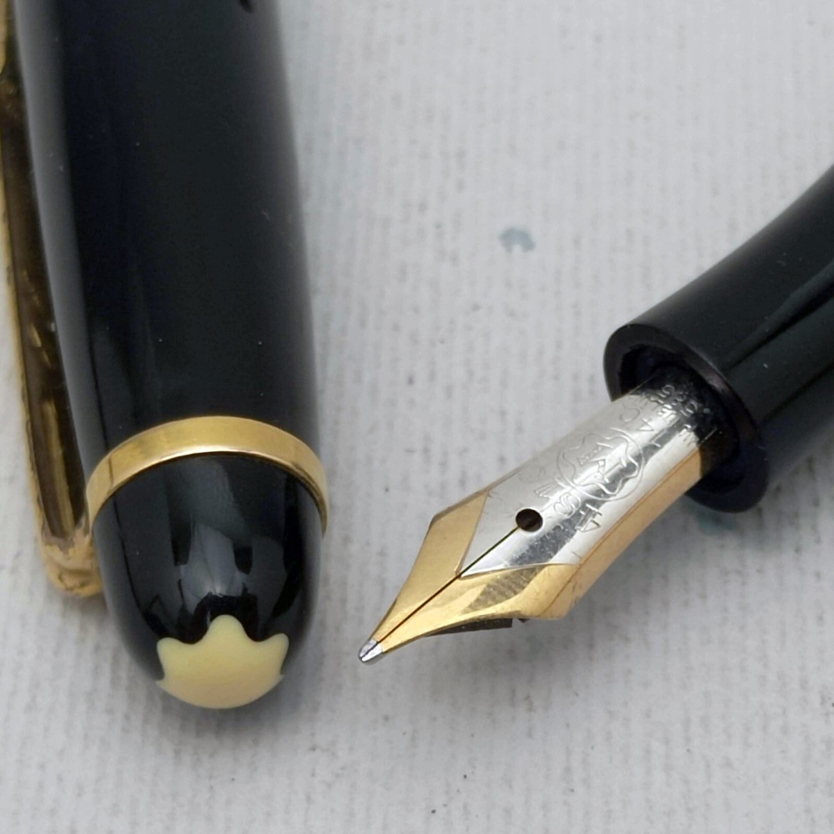 モンブラン 万年筆 マスターピース 144 14C 中白 EF 極細字 テレスコープ