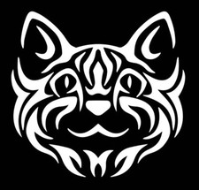 Tribal Cat Graphic Vinyl Decal Car Tumbler Laptop Tablet Notebook Window Mug