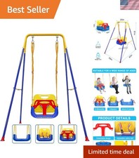 Toddler Swing, 3-in-1 Swing Sets for Backyard, Baby Swing Outdoor/Indoor, Tod...