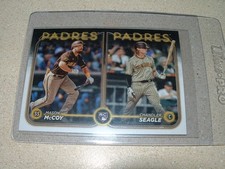 2024 TOPPS BASEBALL MASON MCCOY-CHANDLER SEAGLE ROOKIE COMBOS CARD. rookie card picture