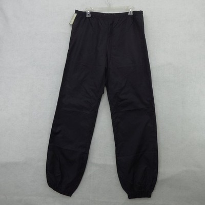 Vintage Izod Lacoste Pants Mens Medium Black Nylon Track Warmup Joggers 80s New
