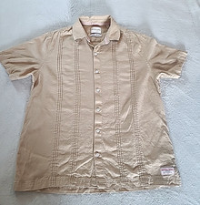 Scotch  Soda Linen Blend Shirt Mens M Beige Short Sleeve Casual EU Summer