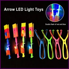 5/20pcs Led Light Rockets - Bright Flying Toys with Slingshot Launchers