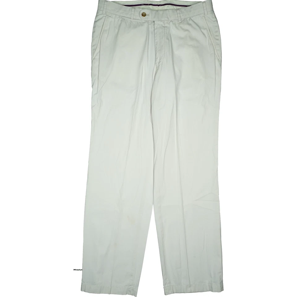 Hiltl 48 L30 Jeans Hose Creme Herren Chino Stoff dünn Straight Leg Sommer W31 M - Bild 1 von 4