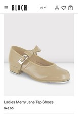 Bloch Kids Merry Jane Tan Tap Shoes Size 7 New In Box