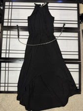 Michael Kors Women's Belted Maxi Dress Size M Solid Black