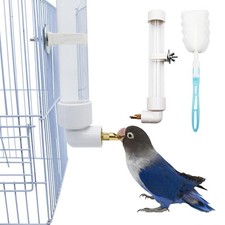 Automatic Parrot Water Dispenser - 130ML Bird Water Bottle with Cleaning Brus...
