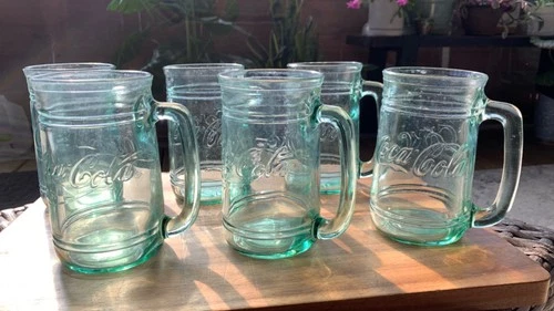Coke coca-cola glass mugs vintage