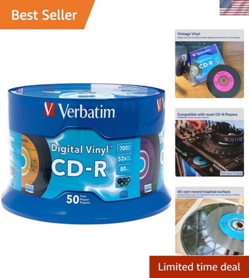 High-Quality 52X CD-R Spindle: 50 Color-Coded 700MB Discs for Creative Projects