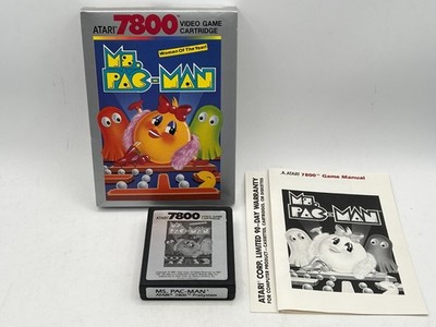 Ms. Pac-Man Atari 7800 1987 Cartridge CX7807 w/ Box & Manual CIB - Untested