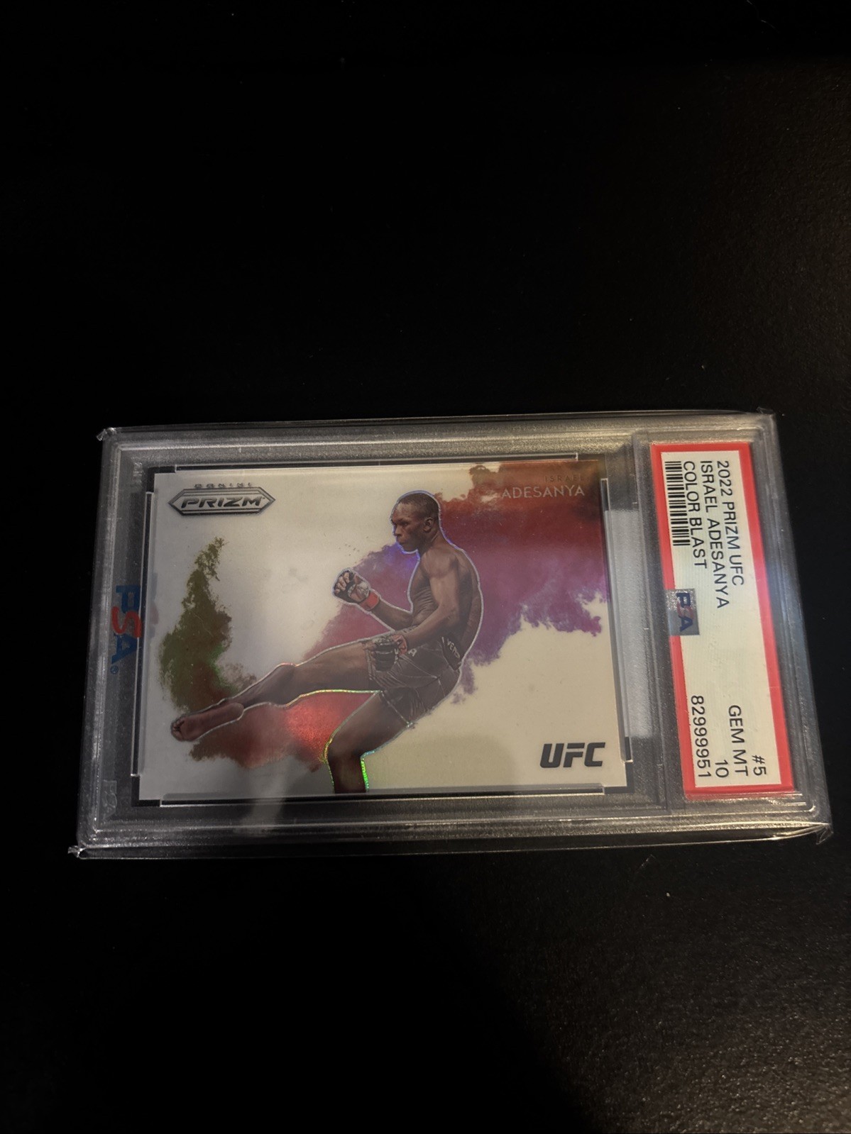 2022 ISRAEL ADESANYA UFC PANINI PRIZM COLORBLAST PSA 10 SSP