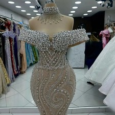 2025 Crystals Mermaid Prom Dress Evening Formal Party Engagement Gowns Dresses