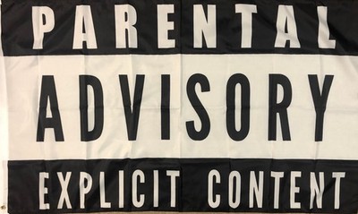 Fahne Parental Advisory Explicit Content Zensur Eminem Dre