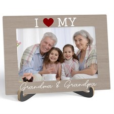 Grandparents Picture Frame, I Love My Grandma  Grandpa - Wooden Tabletop Pho...