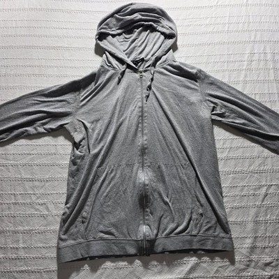 Hype+ Women Plus Size 3X Full Zip Hoodie Heather Gray Jersey Knit Sweatshirt