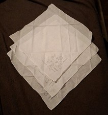 White Linen Hankie Madeira Embroidery Work Wedding Flowers