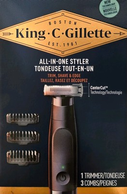King C. Gillette All-in-One Cordless Edge-Trim-Stubble Shaver NEW/sealed