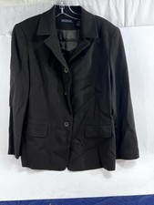 ANN TAYLOR Women's Brown 100 Wool Notch Collar Blazer Petite 12 Career