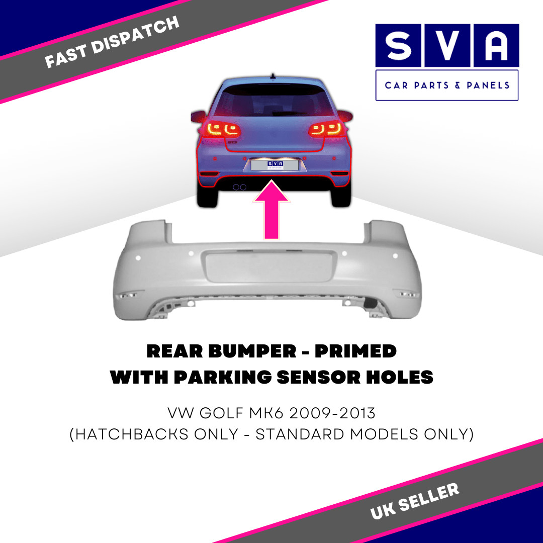 Vw Golf Mk6 2009-2013 H/B Rear Bumper Primed With Parking - Insurance Approved