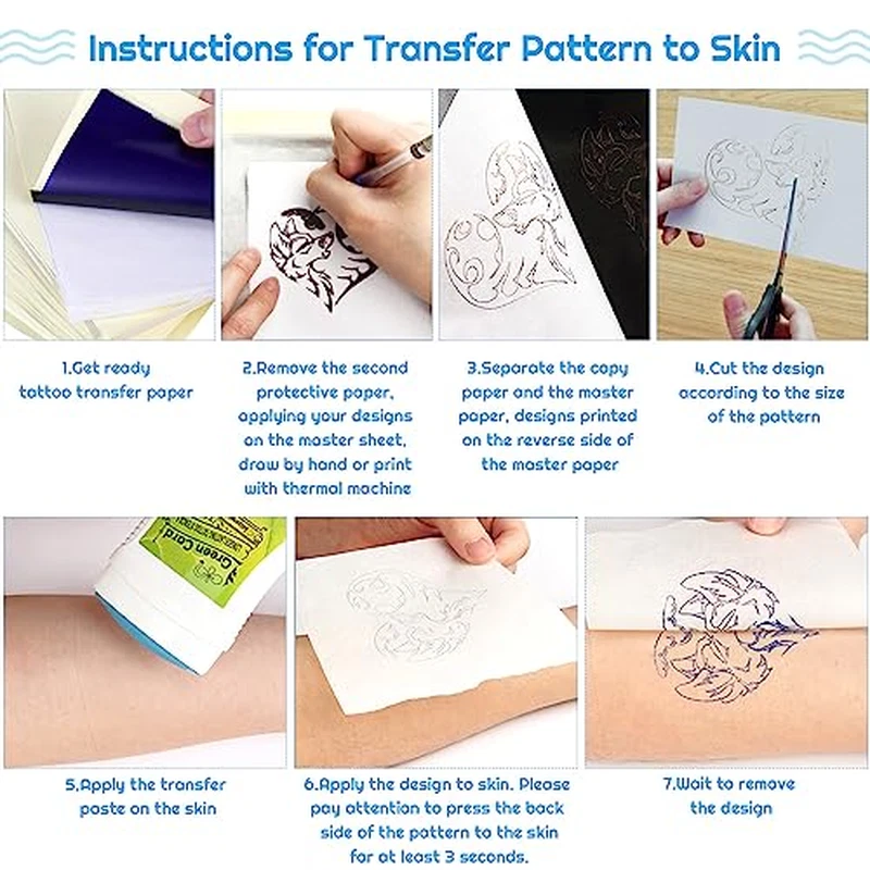 Tattoo Transfer Paper, Cridoz 35 Sheets Stencil Transfer Paper for Tattooing, A4 - product detail image 3