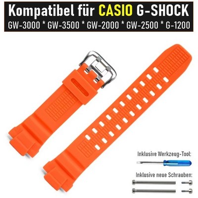 Armband für CASIO G-Shock Uhr GW-3000, GW-3000M, GW-3500, GW-2000, G-1200 ORANGE