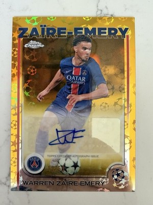   Warren Zaïre-Emery Auto /50 Gold   Topps Chrome UCL PSG France Wonderkid  