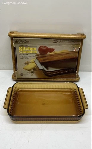 Vintage Anchor Hocking Kitchen Classic Utility Dish 3 Qt. 9 x 14 in