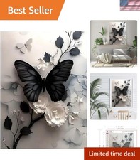 Butterfly Flower Diamond Art Kits for Adults,5D Full Round Drill Diamond Pain...