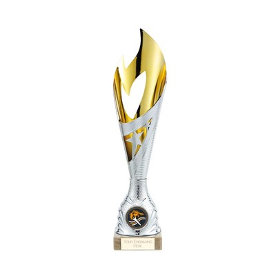 Inferno Kunststoff Laser Cut Pokal Silber Gold 270 mm GRATIS Pokal Pokal Gravur