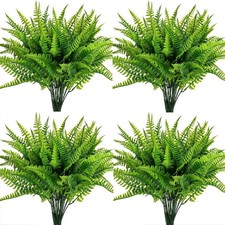 3X Artificial Fake Boston Fern Plants Bushes Artificial Ferns Outdoor Decor US