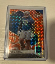 Penei Sewell 2021 Panini Mosaic #370 Orange Reactive Prizm RC Detroit Lions