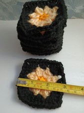 New 10 Handmade Daisy Design Crochet Granny Squares 