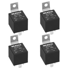 4 Pack JD1912 Car Relay, 12V 40A, 4 Pins SPST, Automotive Switches and Starte...
