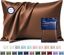 Satin Pillowcase 2 Pack, King Size 20"X40", Brown