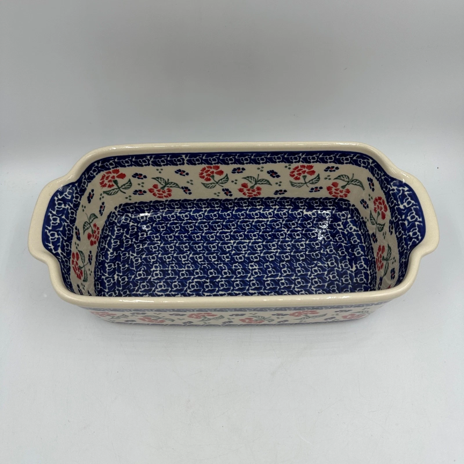 Polish Pottery Market Stoneware Loaf Baker Zaklady Boleslawiec 1.25Qt