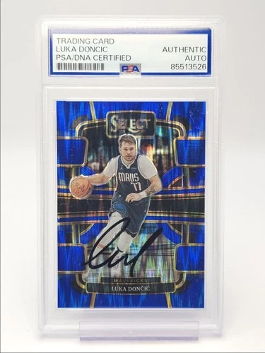 LUKA DONCIC 2023-24 SELECT CONCOURSE AUTOGRAPH BLUE FLASH AUTO /99 PSA Q1722