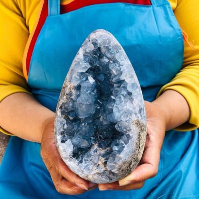 2 Pieces 6.88LB natural blue crystal cave quartz crystal mineral specimen 4583