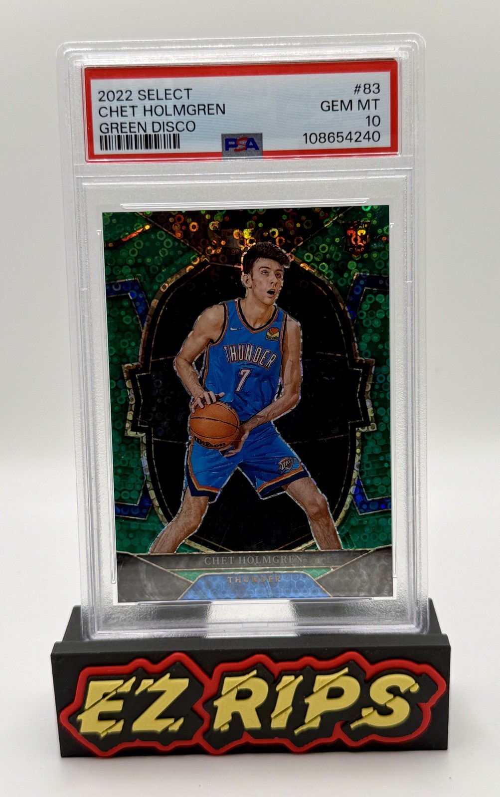 2022-23 Panini Select Concourse Chet Holmgren #83 (RC) Green Disco 3/5