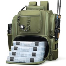 Fishing Backpack Tackle Bag with Boxes Large Strong Materials WANOON