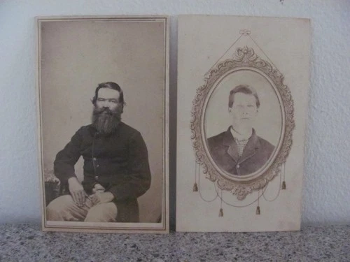 2- Civil War Soldier CDV Photo - ID'd as Disney & Mobley - 7th Kentucky Infantry