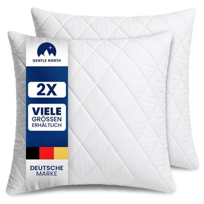 2er Set Kopfkissen Polyester Weiß Reißverschluss Füllkissen Waschbar Dekokissen