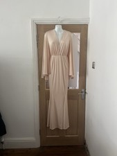 House Of CB Nude Fitted Maxi Dress Size S Cape Red Carpet Sexy