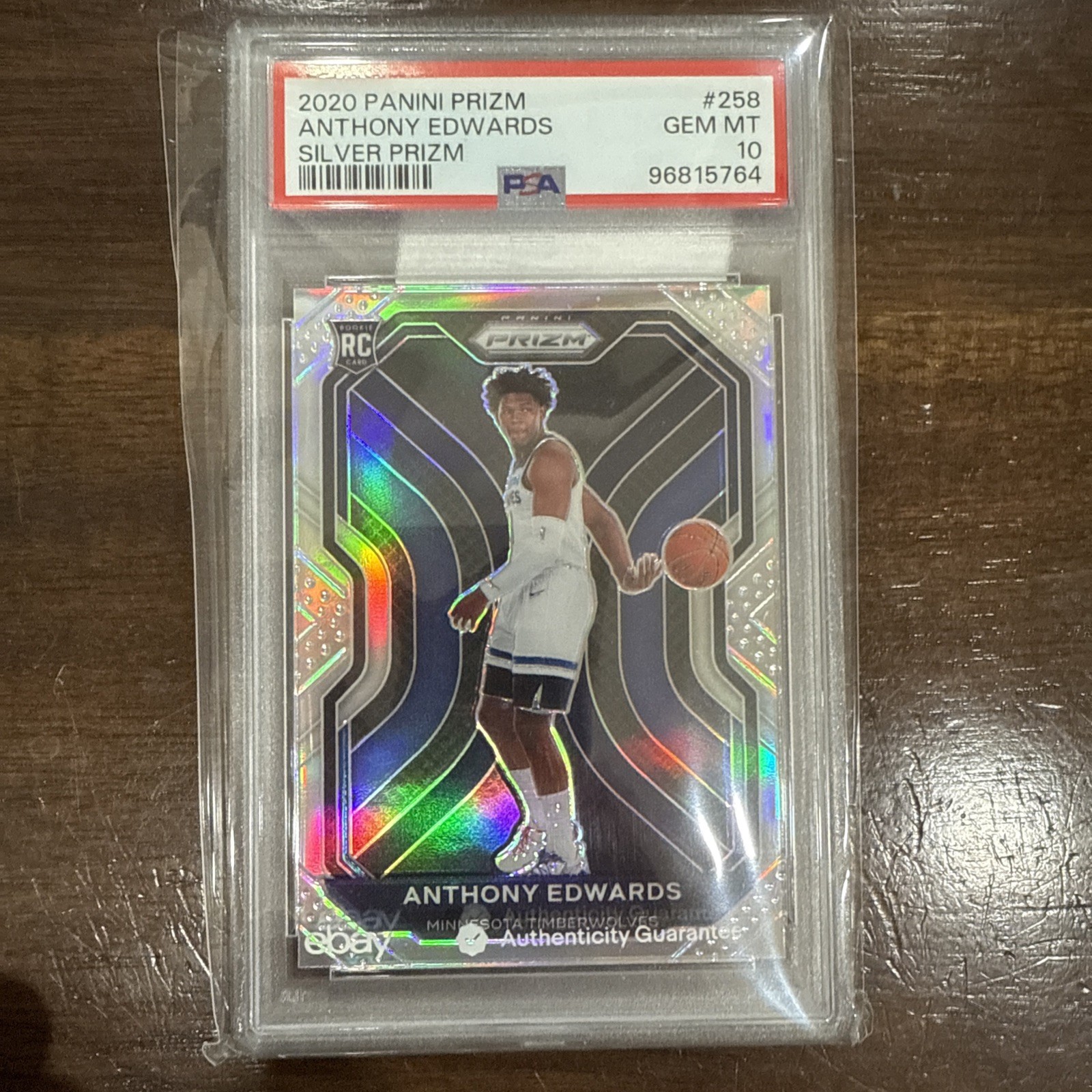 2020 Prizm Silver Anthony Edwards #258 RC Rookie PSA 10 GEM MINT