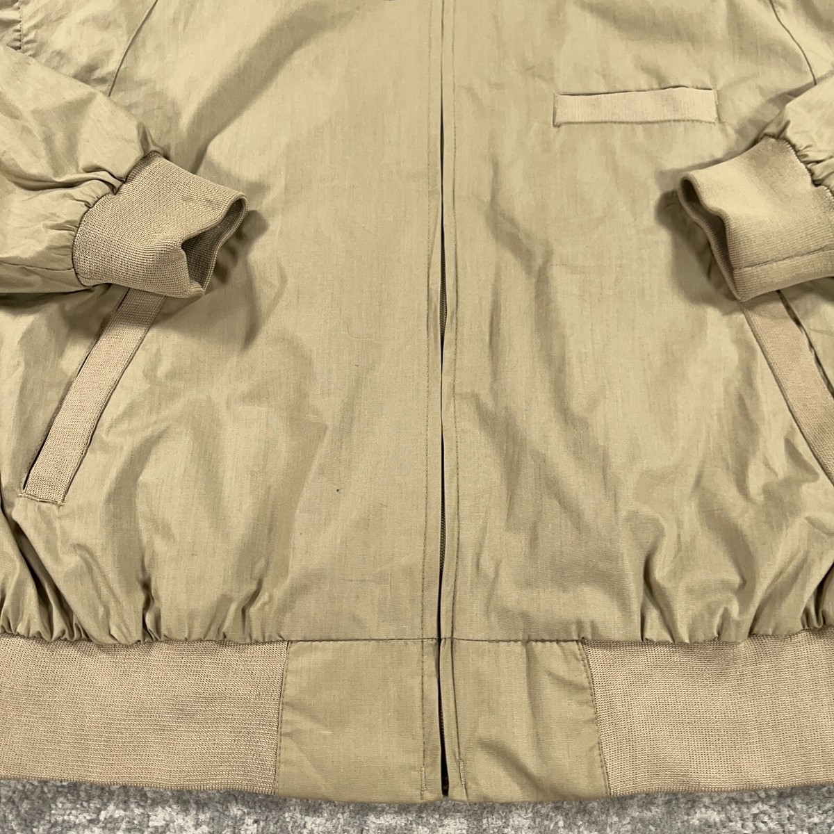 Vintage Knightsbridge Jacket Mens XL Beige Full Zip Cafe Racer
