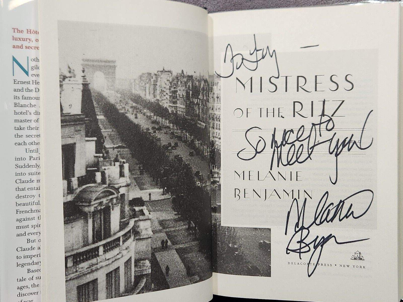 Mistress of the Ritz ~ SIGNED by Melanie Benjamin 2020 hcdj FIRST EDITION 1st PR