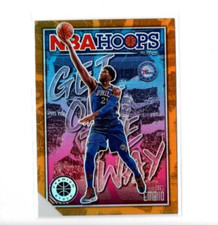 2019/20 Hoops Premium Stock Get Out The Way Orange Prizm Joel Embiid Insert #10